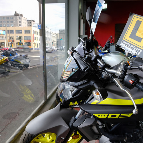 MCR Motorcycle Replacements Dunedin Showroom window