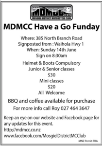Sunday 14 June -MDMCC Have a Go Fund Day 