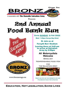 BRONZ Food Bank Run Sunday 2 April