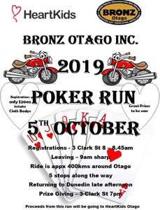 BRONZ Otago Poker run - 5 Oct